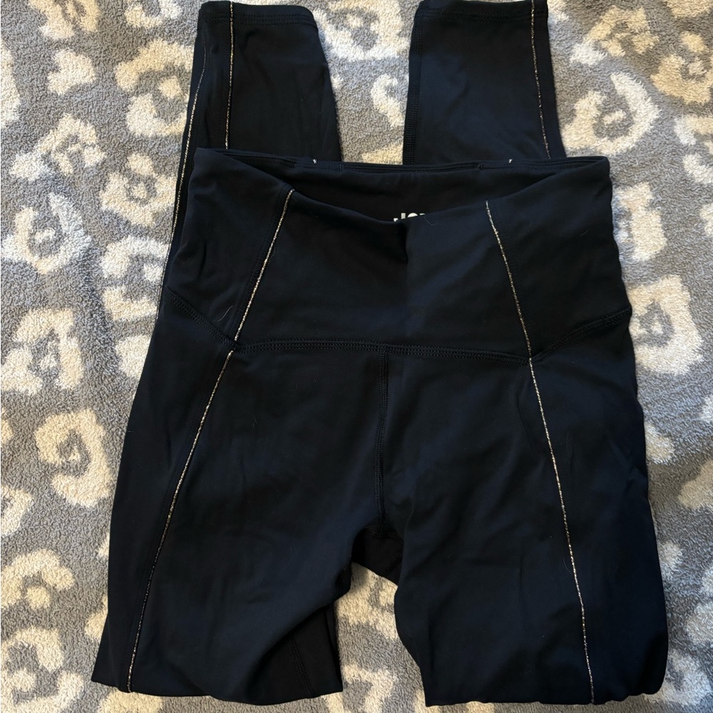 Joylab high rise metallic bronze trim leggings